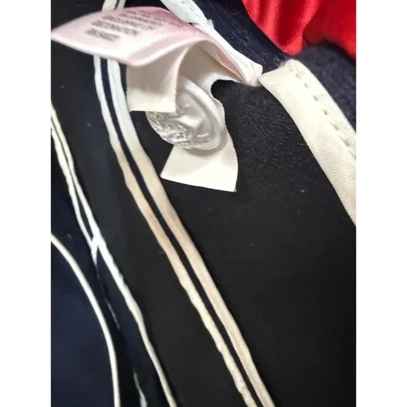 Banana Republic Navy Wool Italian Fabric Blazer White Piping Silver Size 8 - Picture 4 of 6